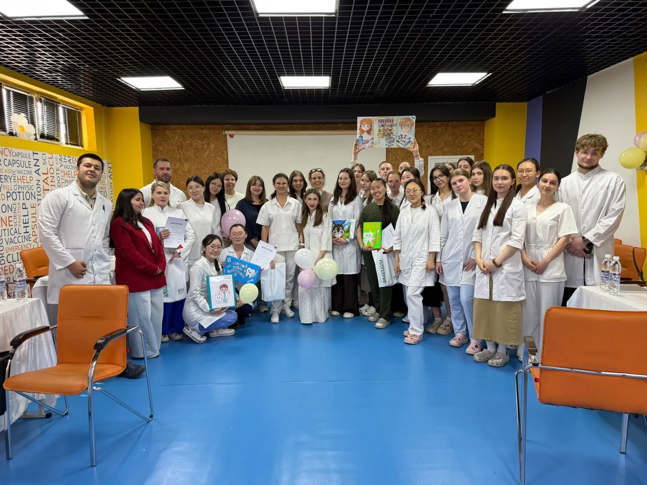 Dental students participating in an Olympiad in Russia